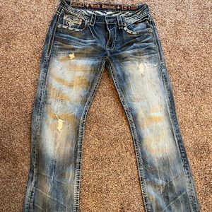 Mens Rock Revival Boot cut jeans. Waist 33 length 32. Excellent condition